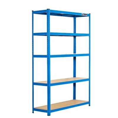 Image of Rhino Racking 6 Bays 5 Tier Heavy Duty Industrial Storage Shelves Blue 180x120x40cm