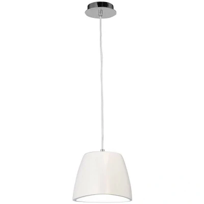 Image of Triangle Pendant Small 1 Light E27, Gloss White/Polished Chrome