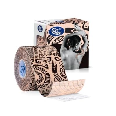 Image of CureTape Art Kinesiology tape 1 Roll 5cm x 5m Beige Tattoo Waterproof Latex Free Medical Kinesio for Sports &amp; Fitness recovery Extreme