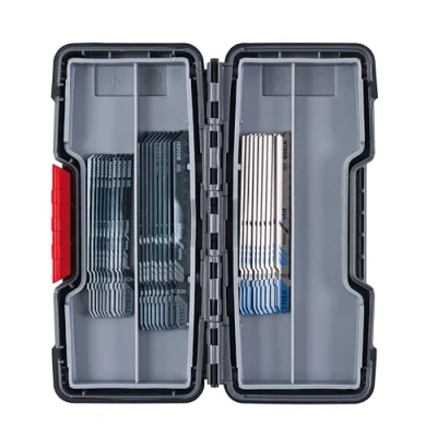 Image of Bosch Professional 2607010903 30 Piece Basic for Wood and Metal Jigsaw Blade Set (for Metal, Accessories Jigsaws) , Black/Silver