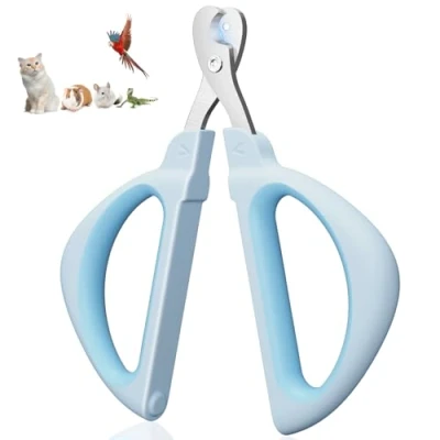 Image of Euqvunn Cat nail Clippers, Professional Claw Clipper with Safe Positioning Hole, Rabbit clippers Suitable for Kittens, Rabbits, Guinea Pigs, Birds, Puppies, and Small Animals (Blue)