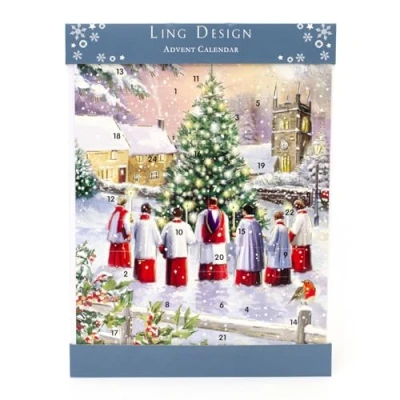 Image of Carousel Home Morning Service Christmas Advent Calendar Traditional Picture Paper 34x25cm