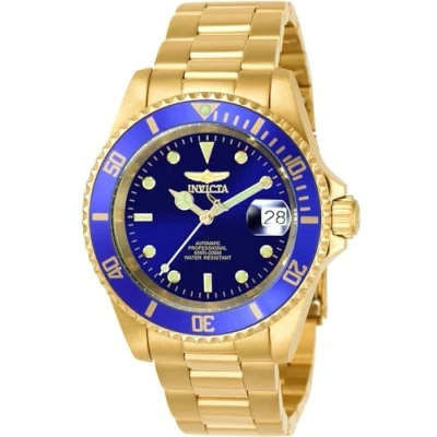 Image of Invicta Pro Diver Stainless Steel Men&#039;s Automatic Watch, Gold / Blue 40mm