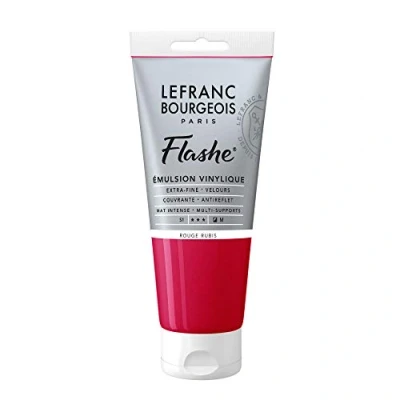 Image of Lefranc Bourgeois Acrylic Vinyl Emulsion, Ruby Red, 80ml Tube Vinylfarbe