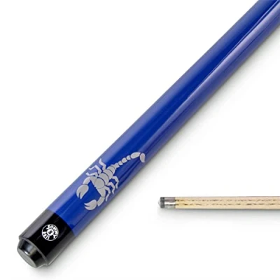 Image of SGL BLUE SCORPION 2PC CENTRE JOINT ASH SNOOKER POOL CUE WITH 9MM TIP**