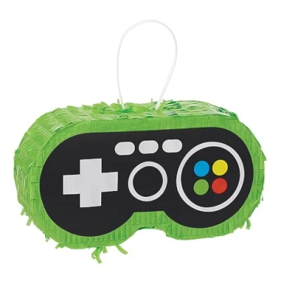 Image of Amscan 243620 55 Level Up Gamers Kids Birthday Party Mini Paper Fillable Pinata Decoration 18cm x 9.5cm