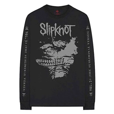Image of Slipknot T Shirt Subliminal Verses Band Logo Official Black Long Sleeve Unisex XXL