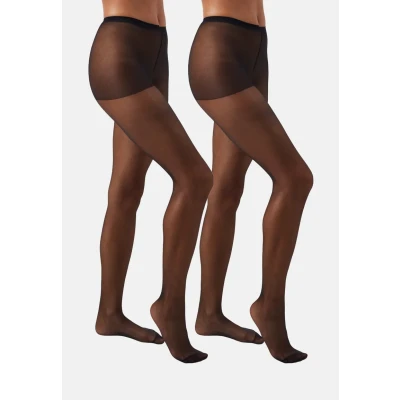 Image of DIM Sheer Thighs Sublim 2 PACK Tights, Women&#039;s, Size: XL, Black