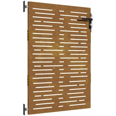 Image of vidaXL Garden Gate 85x125 cm Corten Steel Square Design
