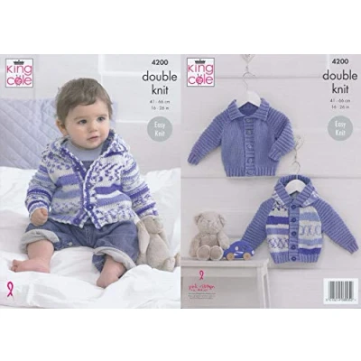 Image of King Cole 4200 Knitting Pattern Cardigans to knit in Cherish and Cherished DK