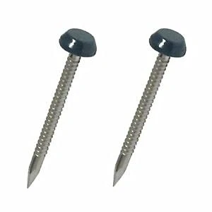 Image of 250 x UPVC 40mm Poly Top Pins Nails Plastic Headed Fascia Fixings (Anthracite Grey)
