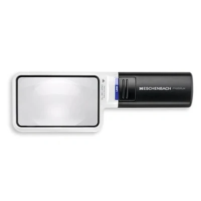 Image of ESCHENBACH Optics Magnifying Glass Handheld Magnifier with LED Lighting MobiluxLED Magnification: 3X Lens Size: 90 x 54 mm