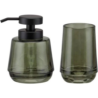 Image of Sealskin Mood Bathroom set Soap dispenser 380 ml Toothbrush tumbler Green
