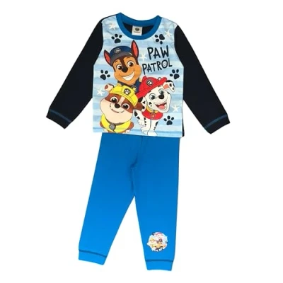 Image of Paw Patrol Boys Pyjamas, 2 Piece Set featuring Rubble, Chase and Marshall, Blue Age 3 Years