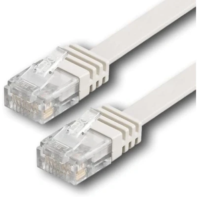 Image of 1aTTack.de 20m Lan Flat Cable CAT.6 white 1 piece 1000 Mbit s Gigabit Ethernet Networkcable Patchcable compatible with Cat5 Cat6a Cat7 Cat8