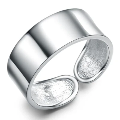 Image of Infinite U 925 Sterling Silver Simple Style Band Thumb Ring Adjustable Size O for Women/Girls
