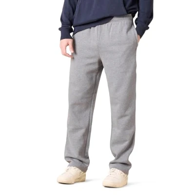 Image of Amazon Essentials Men&#039;s Fleece Open Bottom Joggers (Available in Big &amp; Tall), Light Grey Heather, XL