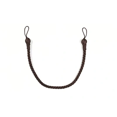 Image of Kestrel Tie Backs Curtain Rope, Rope Tieback Single Hold (Chocolate)