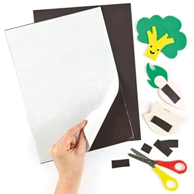 Image of Baker Ross ET315 A4 Self Adhesive Magnetic Sheet (Pack of 2) for Kids Arts &amp; Crafts Supplies, Assorted