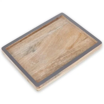Image of com four® tray made of mango wood decorative board as a key bowl mini serving wooden for table decoration small plate room [selection varies]