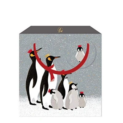 Image of Sara Miller Family of Penguins Christmas Medium Gift Bag