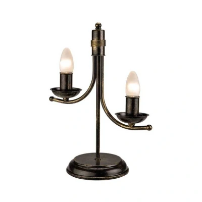 Image of Luca Traditional Table Lamp Black, 2x E14
