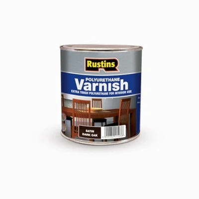 Image of Rustins Polyurethane Varnish Dark Oak Satin, 500 ml