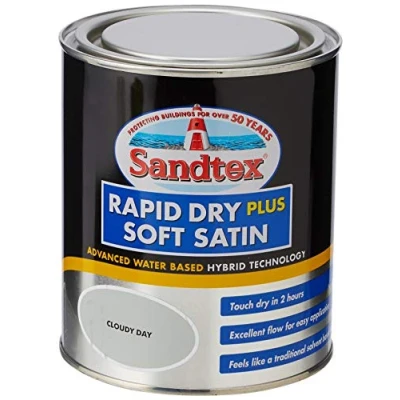 Image of Sandtex Retail Rapid Dry Plus Soft Satin Cloudy Day 0.75 L