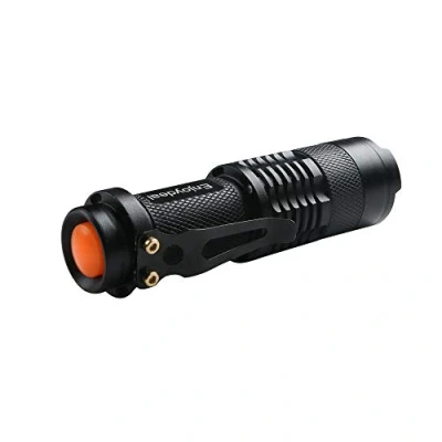 Image of Mini Flashlight, LED Q5 1200 Lumens Bright,Adjustable Zoom Torch Light for Camping, Hiking, Hunting, Backpacking,Fishing,Black