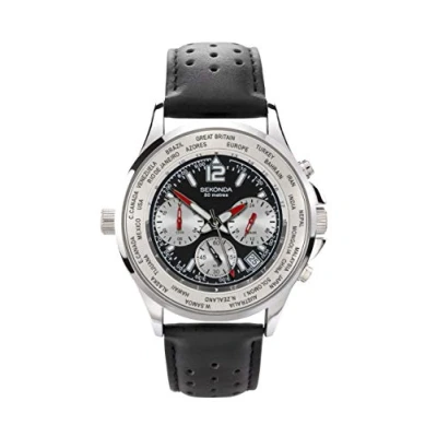 Image of Sekonda 1842 Men&#039;s Black GMT Chronograph Watch