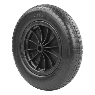 Image of KCT 14&quot; (3.50 8) Puncture Proof/Solid Heavy Duty Pu Wheelbarrow Carts Wheel &amp; Tyre