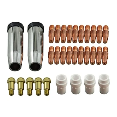 Image of RIVERWELD 36KD MB36 MIG MAG Welding Torch Contact TIP 1.2mm Gas Nozzle Conical Holder Difuser Accessories Consumables 31pcs