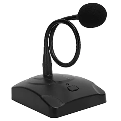 Image of Gooseneck Microphone, Desktop Microphone with 6.5mm XLR Cable, Wired Conference 360 Degree Omnidirectional Noise Reduction Podium for Meetings Voice Games Karaoke