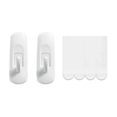 Image of JELLYSUB 2 Hooks+4 Strips, Large Utility Hooks, Organize Damage Free Hanging Hooks Heavy Duty with Adhesive No Tools Wall for