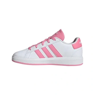 Image of adidas Unisex Kids Grand Court Lifestyle Tennis Lace up Shoes Shoes, FTWR White Bliss Pink Core Black, 2.5 UK Child