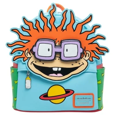 Image of Loungefly Nickelodeon Rugrats Chuckie Cosplay Women&#039;s Backpack With Removable Glasses, Multicolor, One Size
