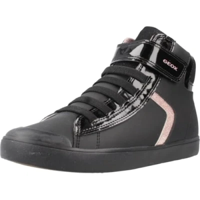 Image of Geox J GISLI Girl A Sneaker, Black/White, 5 UK