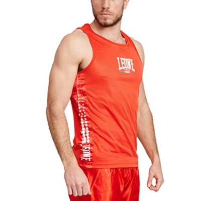 Image of LEONE 1947 Mens Boxing Tank Top, Red, XL EU