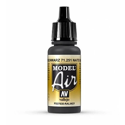 Image of Vallejo Model Air 17 ml Acrylic Paint NATO Black
