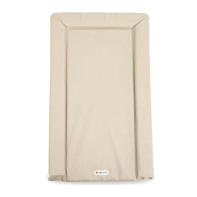 Image of My Babiie Changing Mat Padded, Waterproof, Raised Edges, Easy Wipe Clean, Baby Nappy Change Oatmeal Herringbone