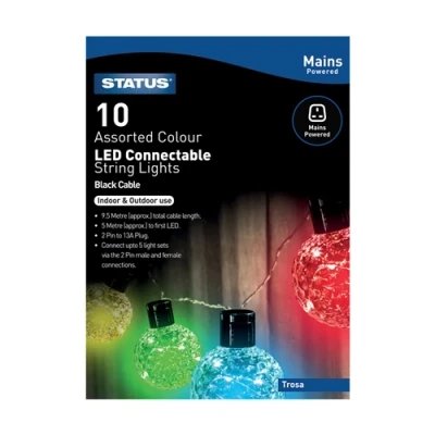 Image of Status Trosa 10 Connectable Party Lights Multi Coloured LED Indoor/Outdoor Use Mains Powered