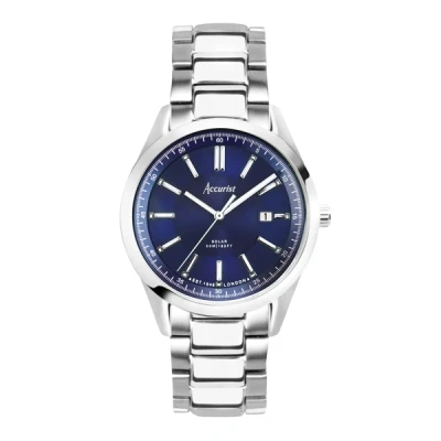 Image of Accurist Men&#039;s Everyday Solar Blue Dial Silver Watch