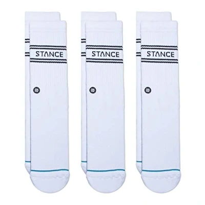 Image of Stance Crew Sock Basics 3 Pack (White, Medium)