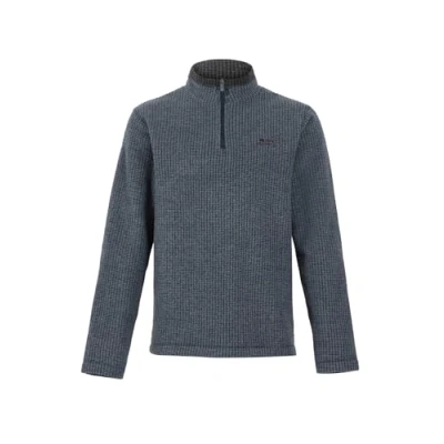 Image of Weird Fish Newark Eco 1/4 Zip Grid Fleece Navy Size S