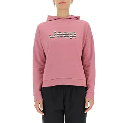 Image of JEEP O102609 P490 J WOMAN HOODED CROPPED SWEATSHIRT Striped Print J22W Dusty Rose S