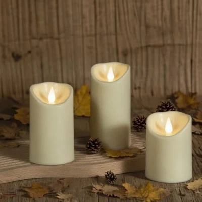 Image of Abrief 3 Pack Flameless Candles,LED Candles, Battery Operated Candles with Remote Control and Timer,Electric Fake Plastic Pillar