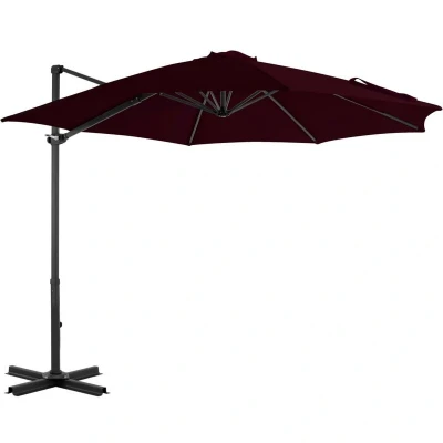 Image of vidaXL Cantilever Garden Parasol with Aluminium Pole Red 300 cm