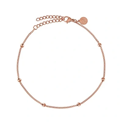 Image of GD GOOD.designs EST. 2015 Anklet Rose Gold for ladies Waterproof with small pearls Dots I Women&#039;s stainless steel ankle jewellery