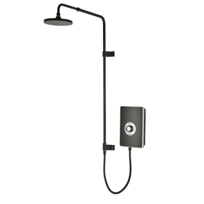 Image of Triton Showers Collections UNIQ® Shower Electric 9.5 KW I Matte Black Electrical with Rainfall Showerhead and Anti Twist Hose Best Units for Bathrooms