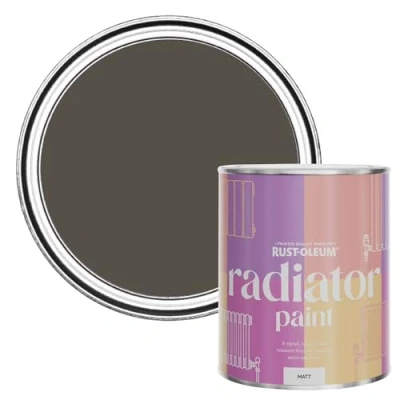 Image of Rust Oleum Brown Heat Resistant Radiator Paint in Matt Finish Fallow 750ml